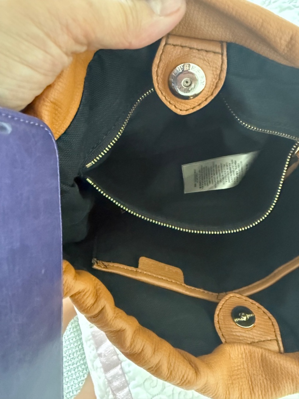 Burberry Tan Leather Shoulder Bag - Picture 4 of 6